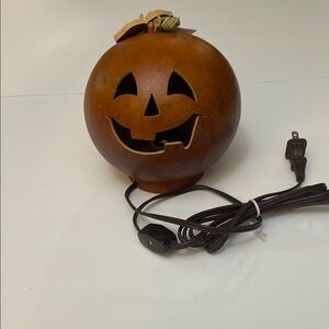 Handcrafted Pumpkin Lamp with Cord